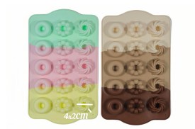 Molde silicona tricolor 15 mini donas